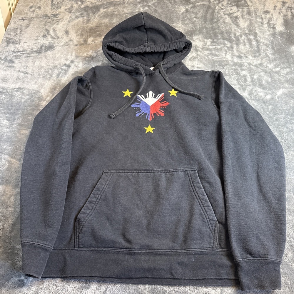 Port & Company Philippines Sun Stars Hoodie Black Mens Medium PC143H Pullover